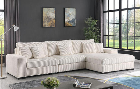 Comfy Ivory 3-Piece Right Arm Facing (RAF) Sectional by New Era Innovations at Eve Furniture