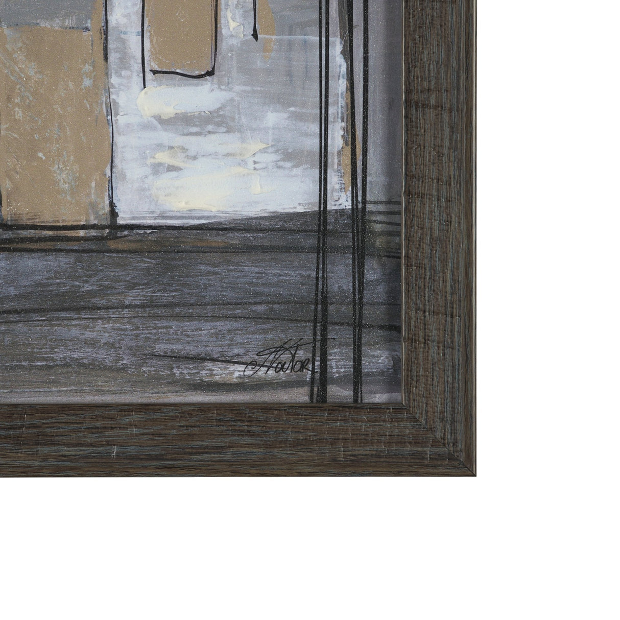 Community 1D by Mercana Studio Hand-Embellished Textured Framed Artwork Matted by Mercana at Eve Furniture