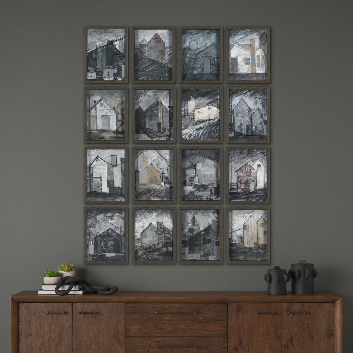 Community 2D by Mercana Studio Hand-Embellished Textured Framed Artwork Matted by Mercana at Eve Furniture