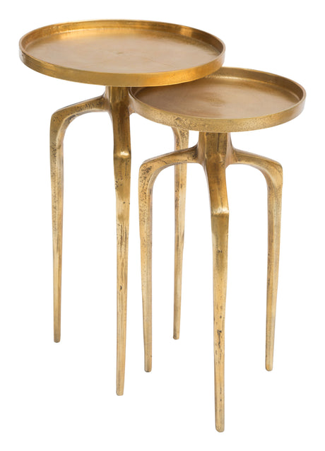 Como Antique Gold Accent Table Set (2-Piece) by Zuomod at Eve Furniture