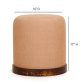 Como Burl and Cotton Jute Contract-Grade Accent Stool by TOV Furniture at Eve Furniture