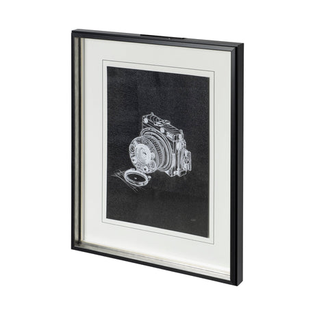 Compass Camera I by Alarm a Hand Embellished Textured Framed Art Print Matted under Glass by Mercana at Eve Furniture