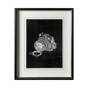Compass Camera I by Alarm a Hand Embellished Textured Framed Art Print Matted under Glass by Mercana at Eve Furniture