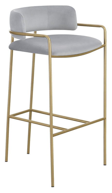 Comstock Gray/Gold Upholstered Low Back Stool by Coaster at Eve Furniture