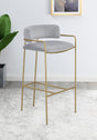 Comstock Gray/Gold Upholstered Low Back Stool by Coaster at Eve Furniture