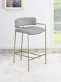 Comstock Upholstered Low Back Stool Gray/Gold by Coaster at Eve Furniture