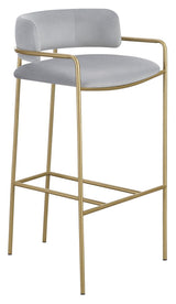 Comstock Upholstered Low Back Stool Gray/Gold