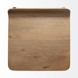 Conan 25" Seat Height Brown Wood Seat Black Metal Frame Counter Stool by Mercana at Eve Furniture