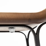 Conan Brown Wood Seat Black Metal Frame Counter Stool by Mercana at Eve Furniture