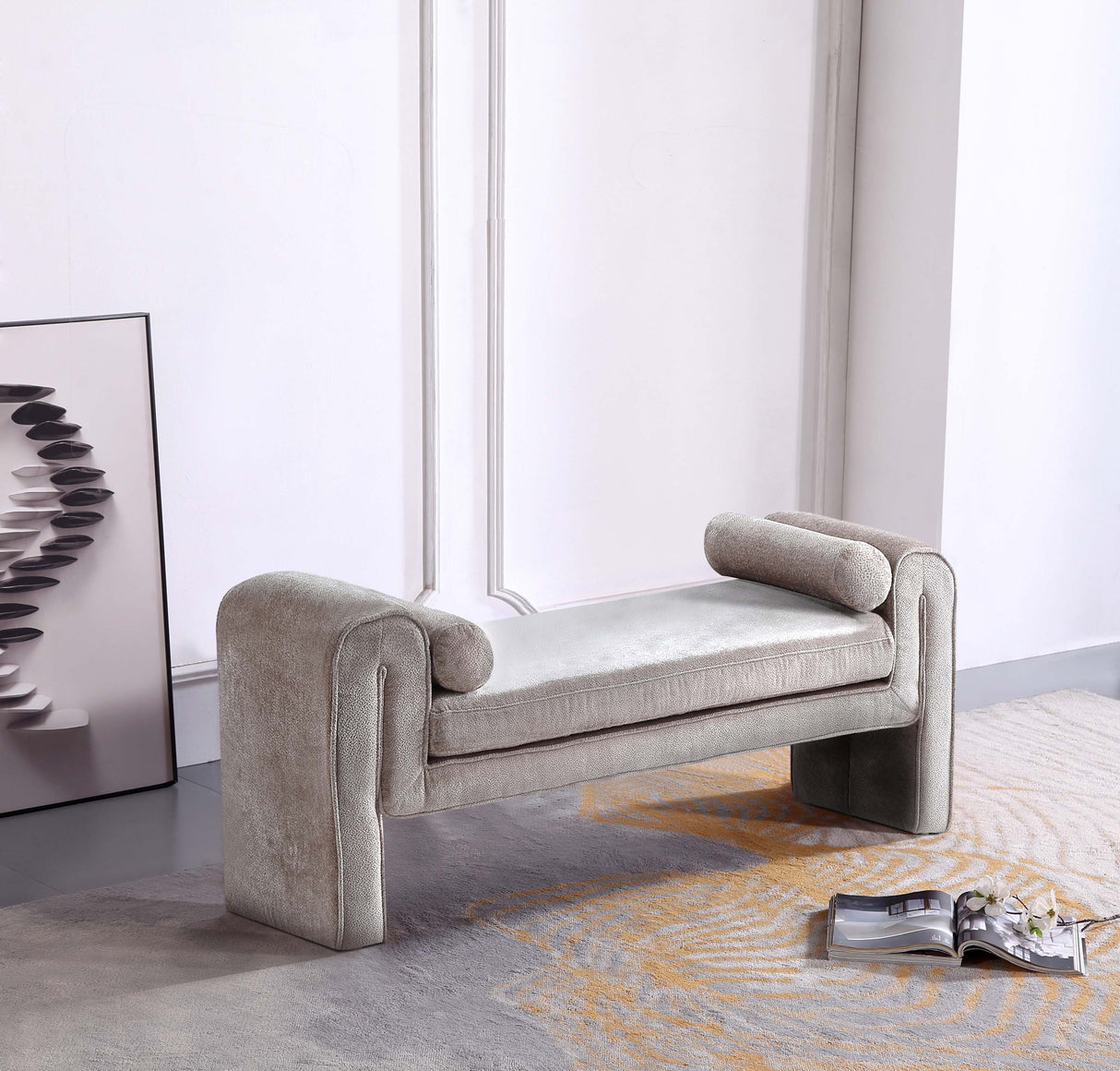 Concord Bench in Dove by Manhattan Comfort at Eve Furniture