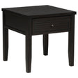 Concord Distressed Java 1-Drawer Square End Table by Coaster at Eve Furniture