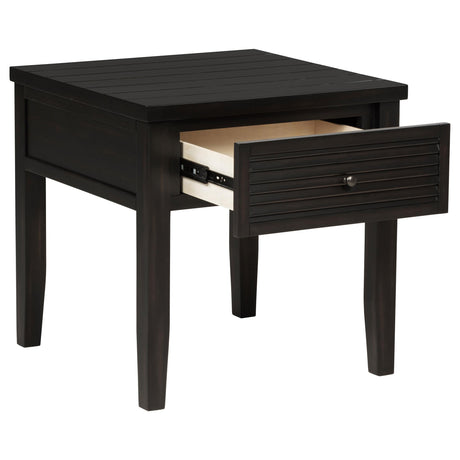 Concord Distressed Java 1-Drawer Square End Table by Coaster at Eve Furniture