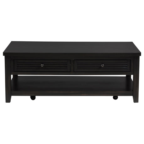Concord Distressed Java 2-Drawer Rectangular Coffee Table by Coaster at Eve Furniture