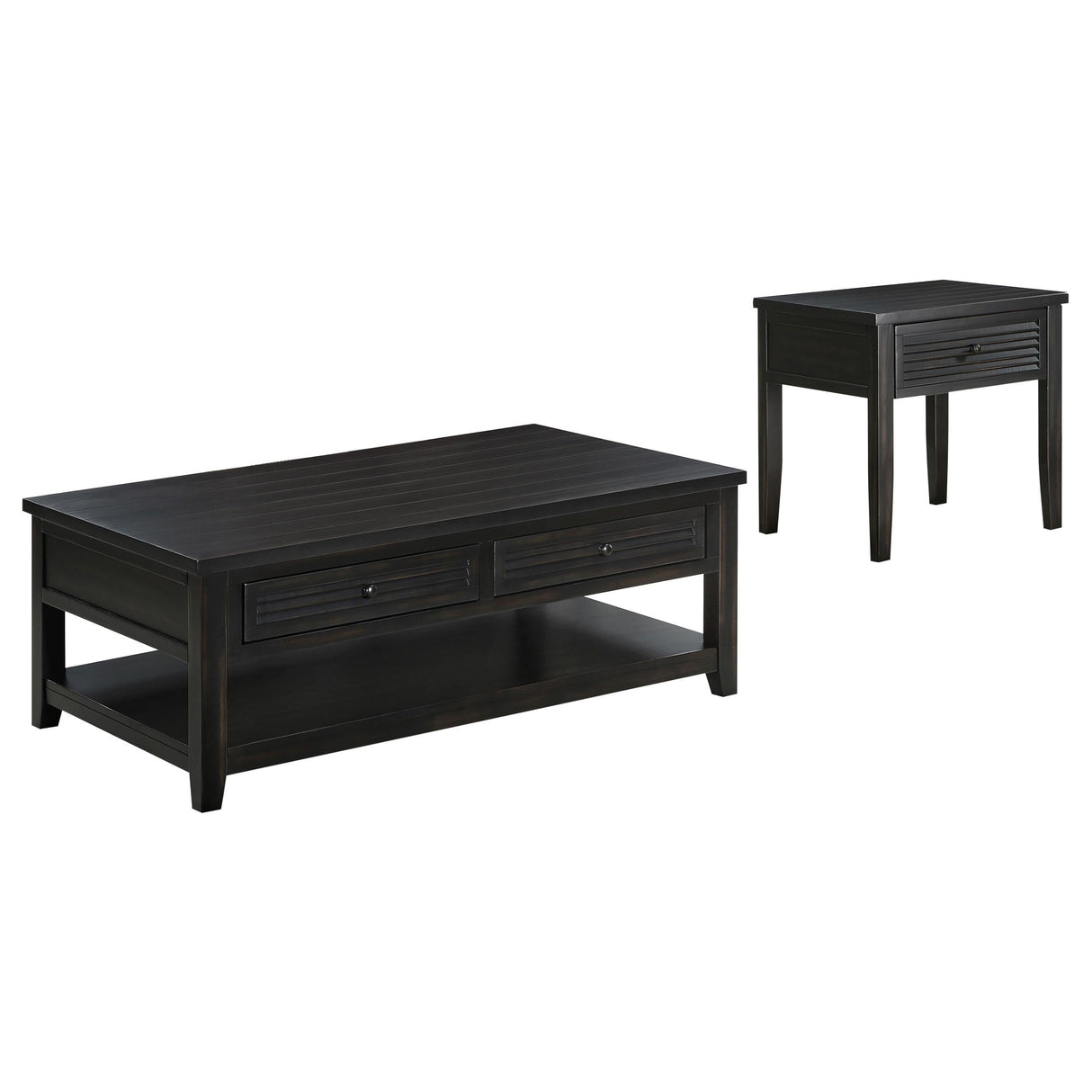 Concord Distressed Java 2-Piece Coffee and End Table Set by Coaster at Eve Furniture