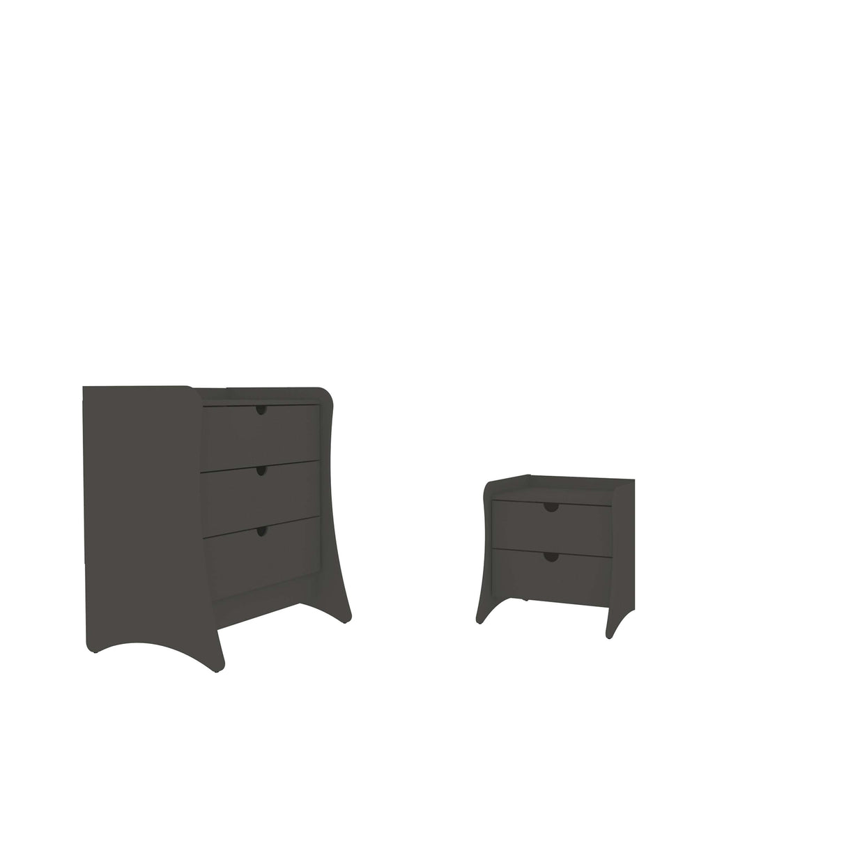 Coney 2-Piece Dresser and Nightstand in Grey by Manhattan Comfort at Eve Furniture