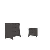 Coney 2-Piece Dresser and Nightstand in Grey by Manhattan Comfort at Eve Furniture