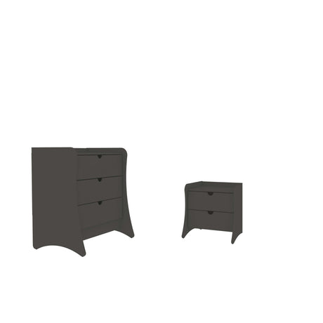 Coney 2-Piece Dresser and Nightstand in Grey by Manhattan Comfort at Eve Furniture