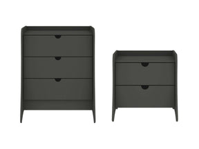 Coney 2-Piece Dresser and Nightstand in Grey by Manhattan Comfort at Eve Furniture