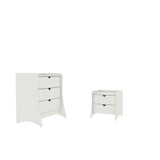 Coney 2-Piece Dresser and Nightstand in White by Manhattan Comfort at Eve Furniture