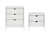 Coney 2-Piece Dresser and Nightstand in White by Manhattan Comfort at Eve Furniture