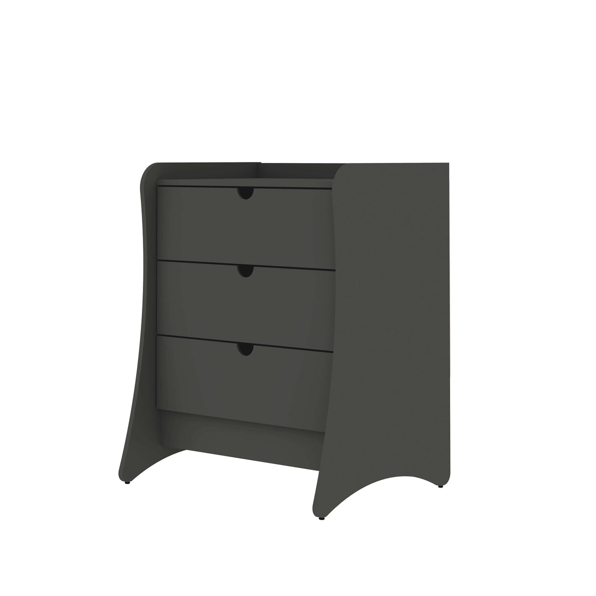 Coney 3-Piece Dresser and 2 Nightstands in Grey by Manhattan Comfort at Eve Furniture