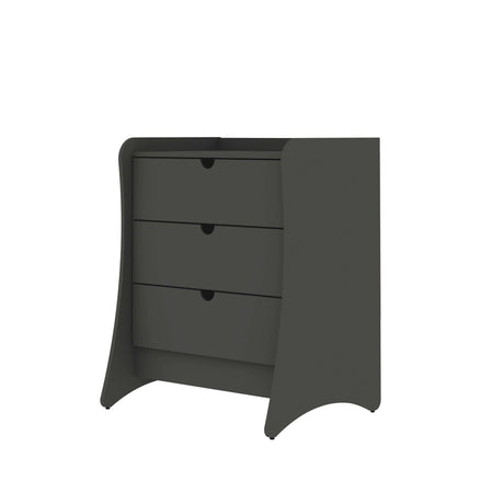 Coney 3-Piece Dresser and 2 Nightstands in Grey by Manhattan Comfort at Eve Furniture