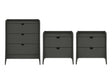 Coney 3-Piece Dresser and 2 Nightstands in Grey by Manhattan Comfort at Eve Furniture
