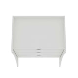 Coney 3-Piece Dresser and 2 Nightstands in White by Manhattan Comfort at Eve Furniture