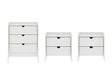 Coney 3-Piece Dresser and 2 Nightstands in White by Manhattan Comfort at Eve Furniture