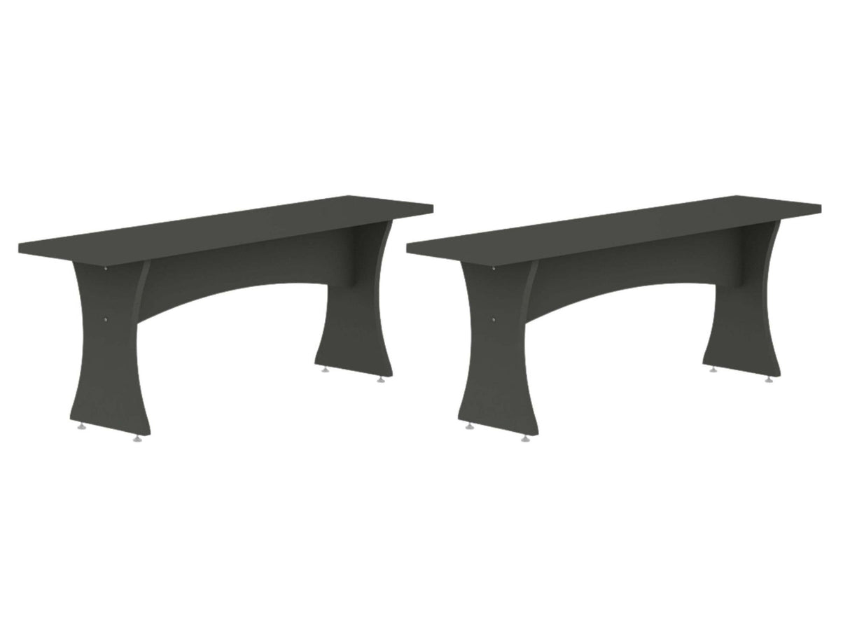 Coney Dining Bench in Gray (set of 2) by Manhattan Comfort at Eve Furniture