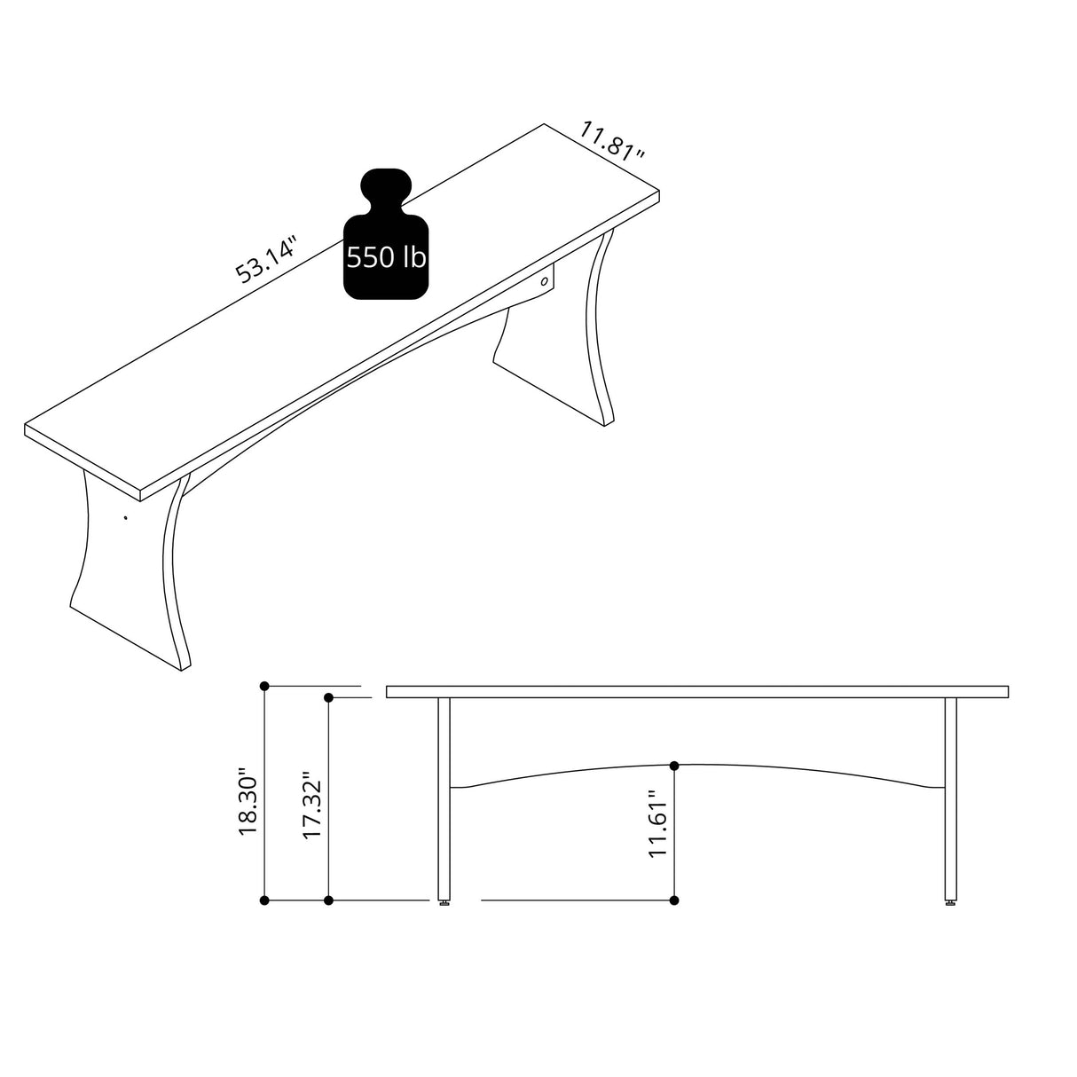 Coney Dining Bench in White (set of 2) by Manhattan Comfort at Eve Furniture