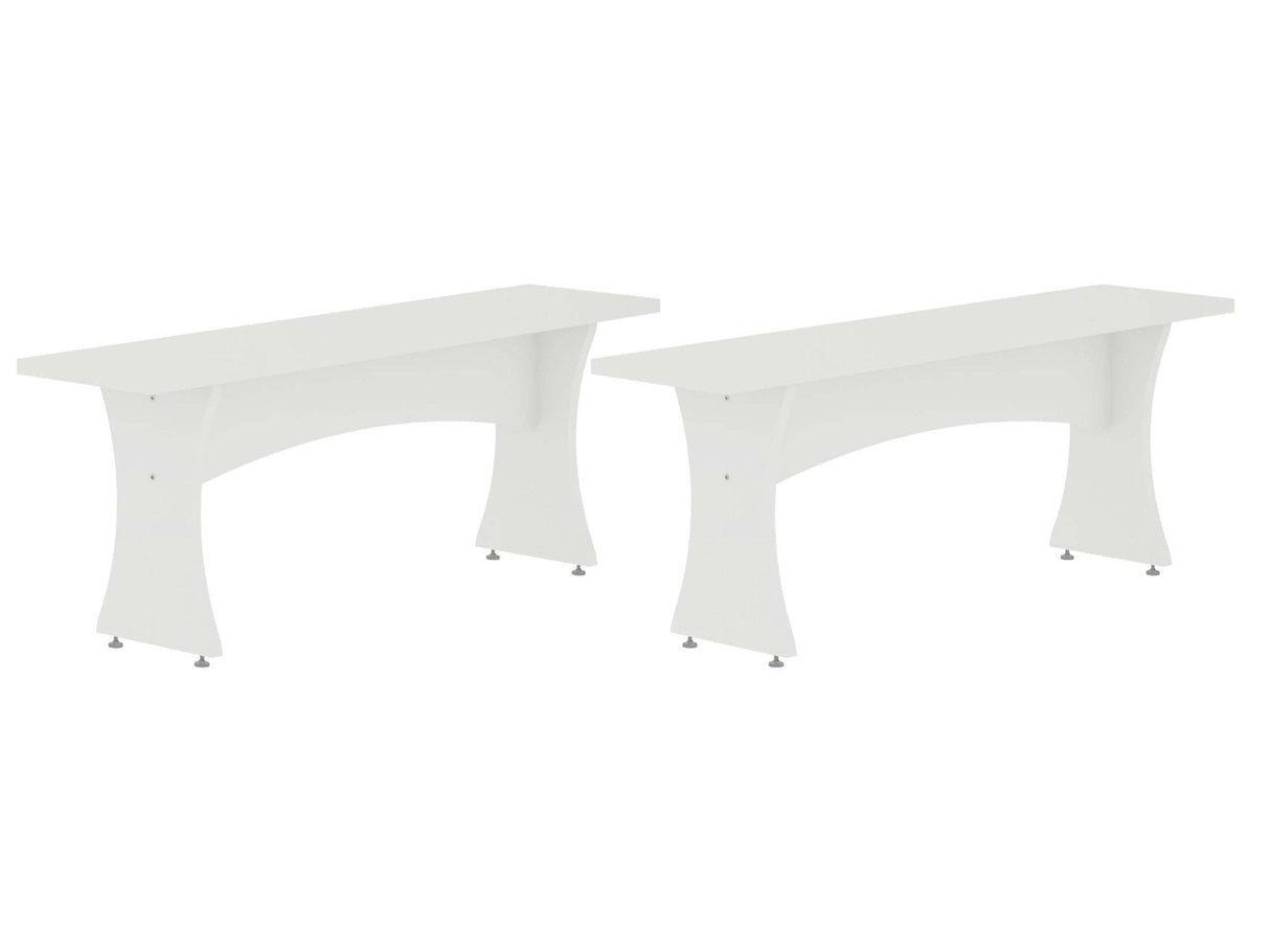 Coney Dining Bench in White (set of 2) by Manhattan Comfort at Eve Furniture