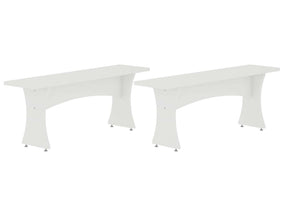 Coney Dining Bench in White (set of 2) by Manhattan Comfort at Eve Furniture
