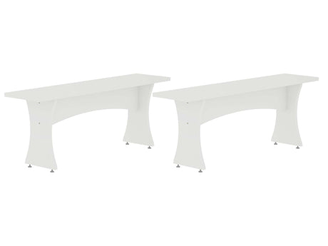 Coney Dining Bench in White (set of 2) by Manhattan Comfort at Eve Furniture
