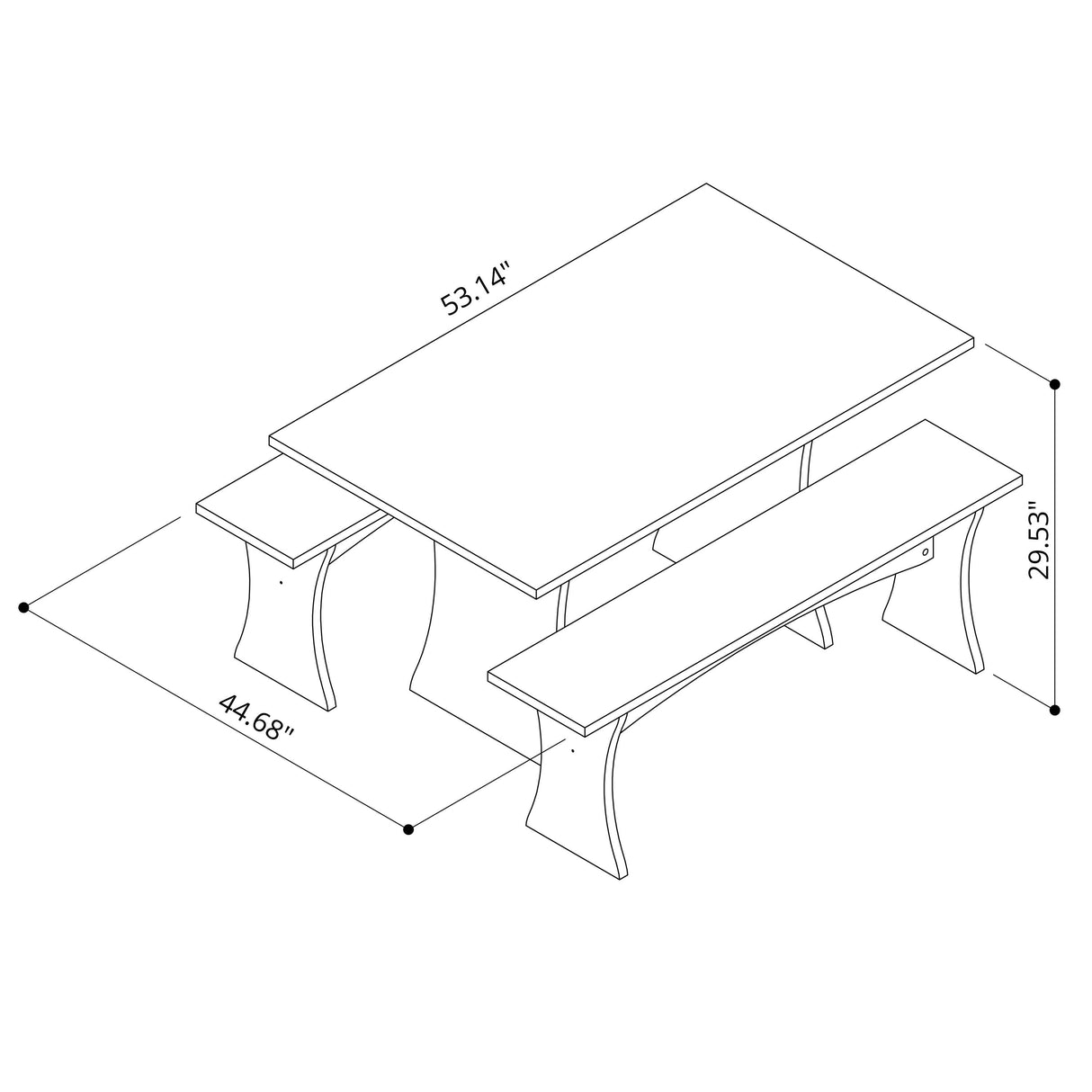 Coney Dining in Grey (set of 3) by Manhattan Comfort at Eve Furniture