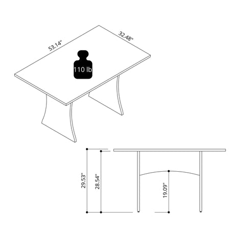 Coney Dining Table in Grey by Manhattan Comfort at Eve Furniture