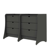 Coney Dresser in Gray (set of 2) by Manhattan Comfort at Eve Furniture
