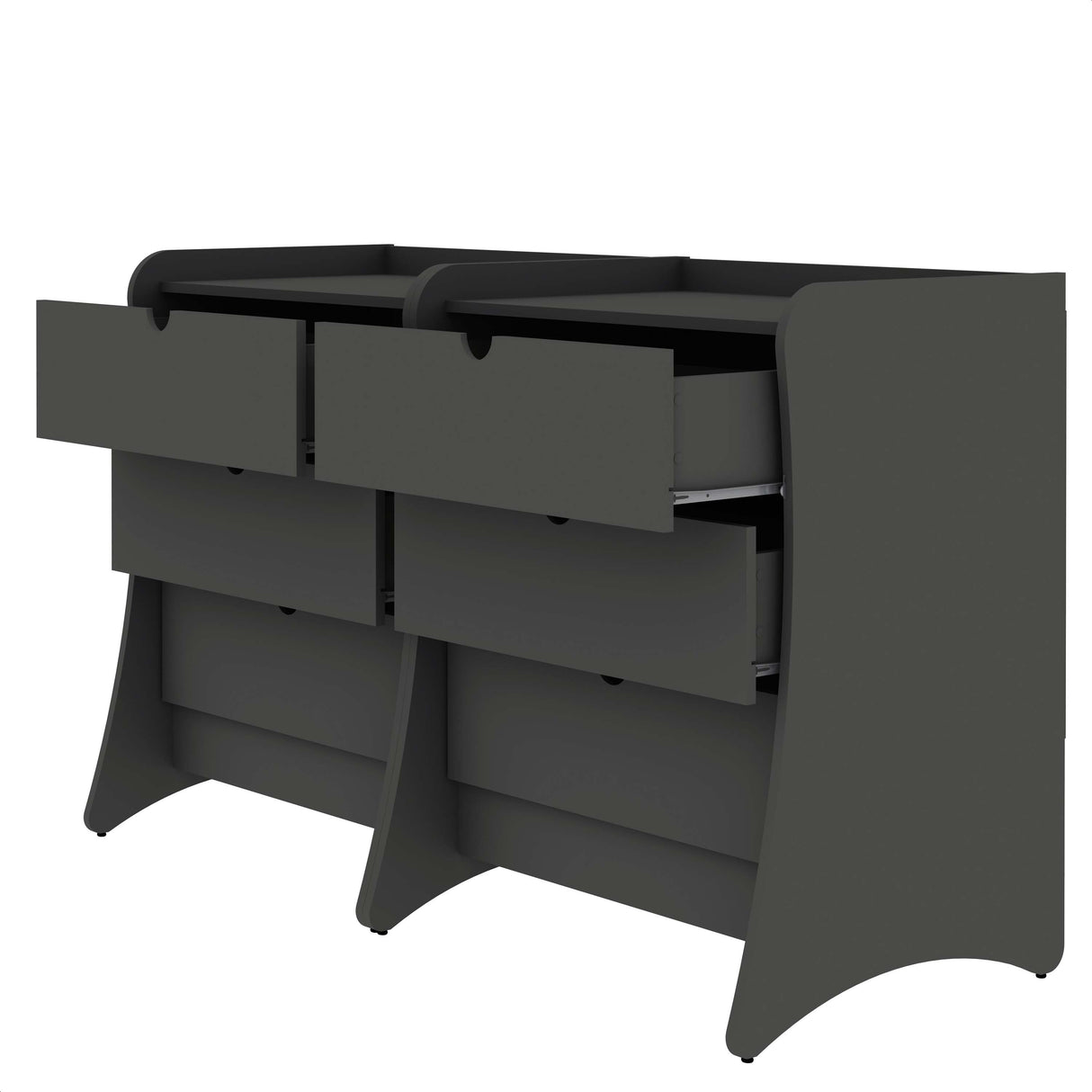Coney Dresser in Gray (set of 2) by Manhattan Comfort at Eve Furniture