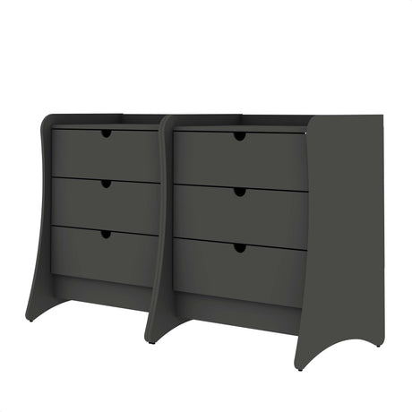 Coney Dresser in Gray (set of 2) by Manhattan Comfort at Eve Furniture