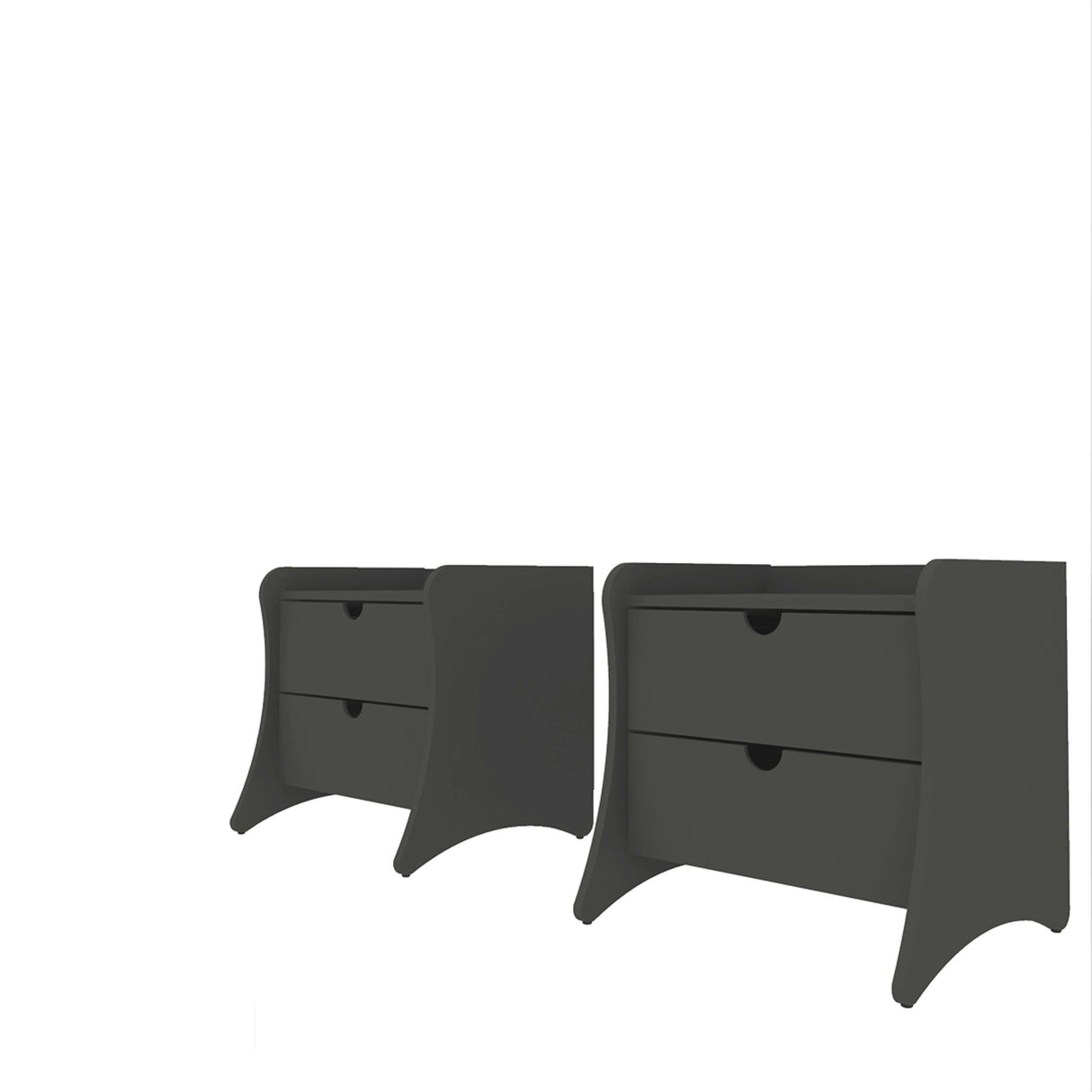 Coney Nightstand in Gray (set of 2) by Manhattan Comfort at Eve Furniture