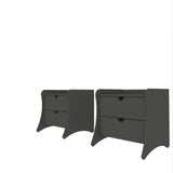 Coney Nightstand in Gray (set of 2) by Manhattan Comfort at Eve Furniture