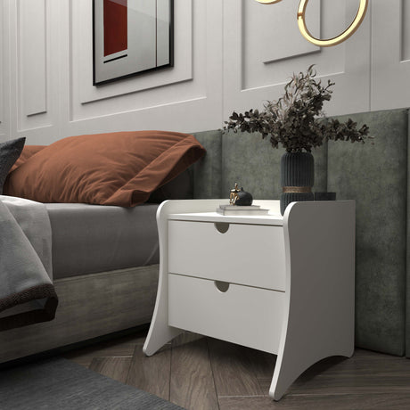 Coney Nightstand in White by Manhattan Comfort at Eve Furniture