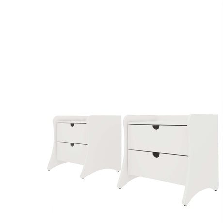 Coney Nightstand in White (set of 2) by Manhattan Comfort at Eve Furniture