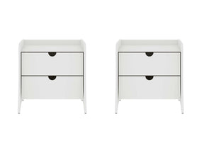 Coney Nightstand in White (set of 2) by Manhattan Comfort at Eve Furniture