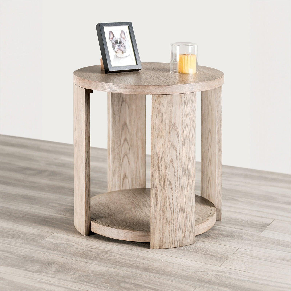 Conisbrough Oak Round End Table by Furniture of America at Eve Furniture