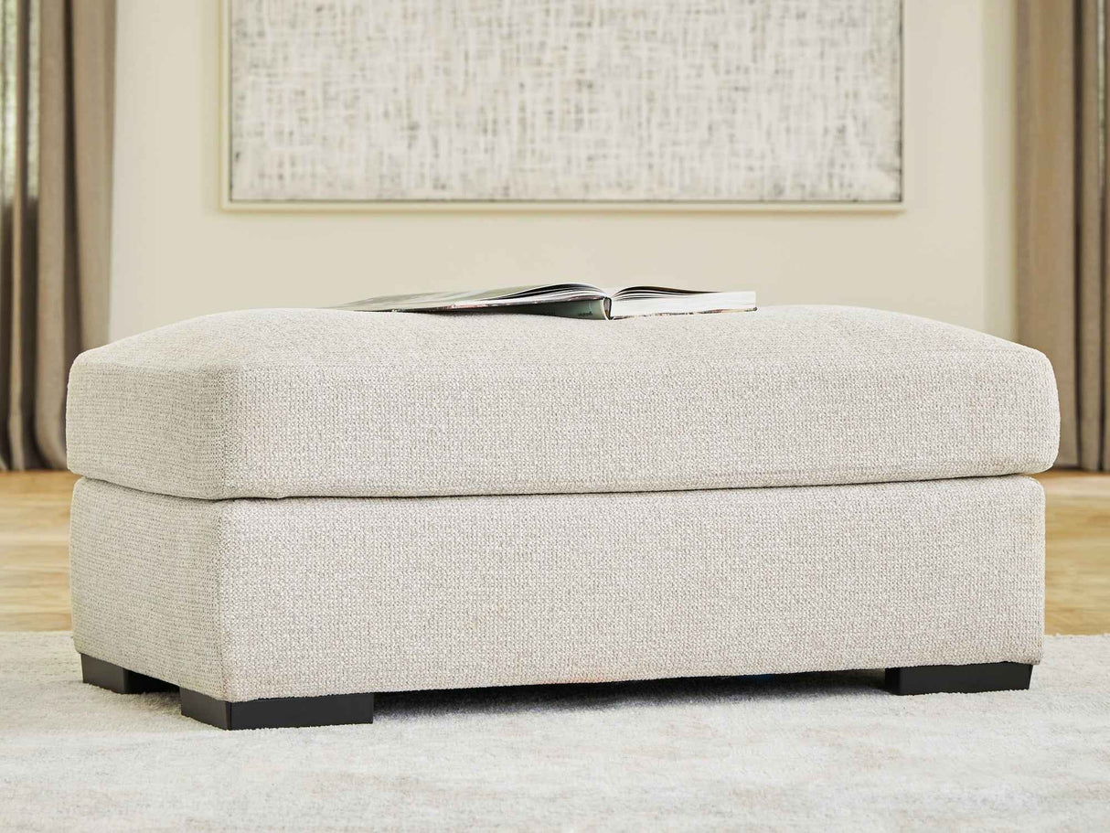 Conlee-Pike Linen Ottoman by Ashley at Eve Furniture