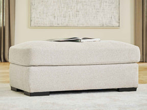 Conlee-Pike Linen Ottoman by Ashley at Eve Furniture