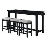 Connected Black 4-Piece Counter Height Set by Homelegance at Eve Furniture