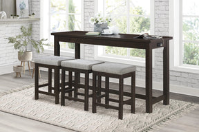 Connected Espresso 4-Piece Counter Height Set by Homelegance at Eve Furniture