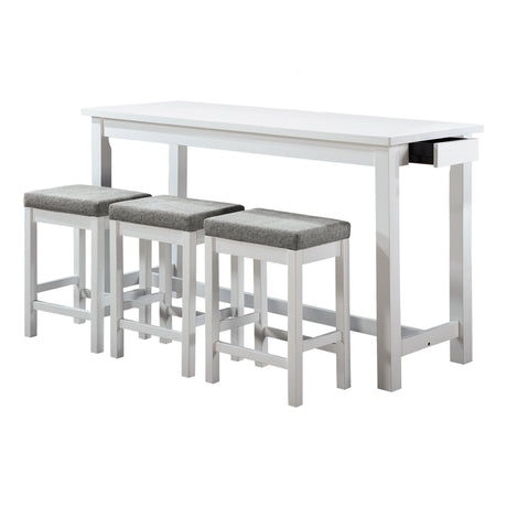 Connected White 4-Piece Pack Counter Height Set by Homelegance at Eve Furniture